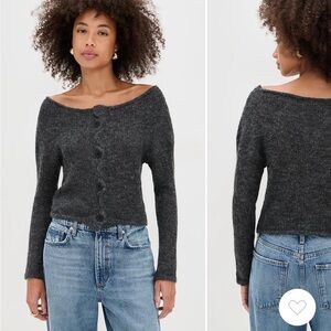 Lioness Charcoal Off-Shoulder Sweater